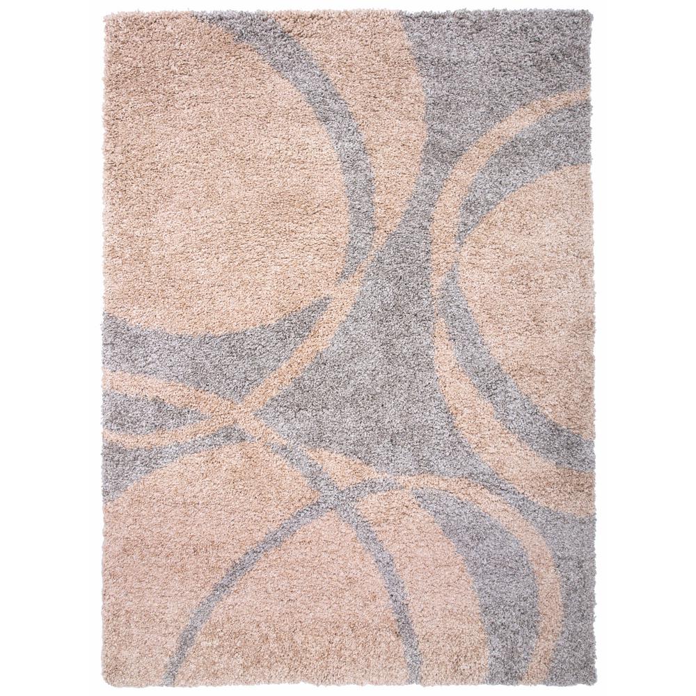 World Rug Gallery Modern Circles Soft Plush 5 X 7 Area Gray
