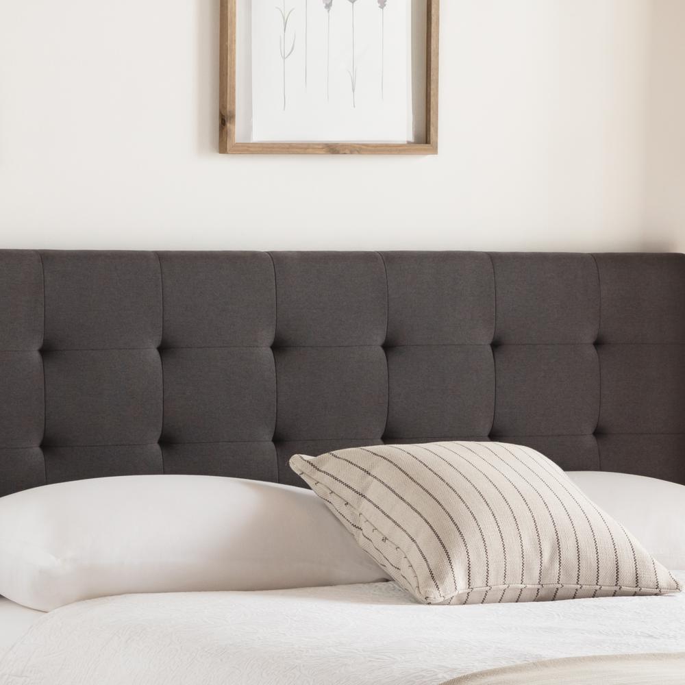 Brookside EmmieSquare TuftedAdjustable Charcoal Upholstered Headboard ...