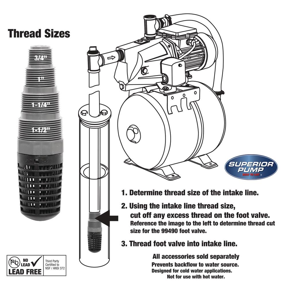 foot valve for water pump