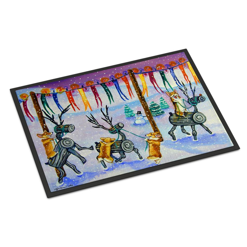 Caroline S Treasures 18 In X 27 In Indoor Outdoor Corgi Log