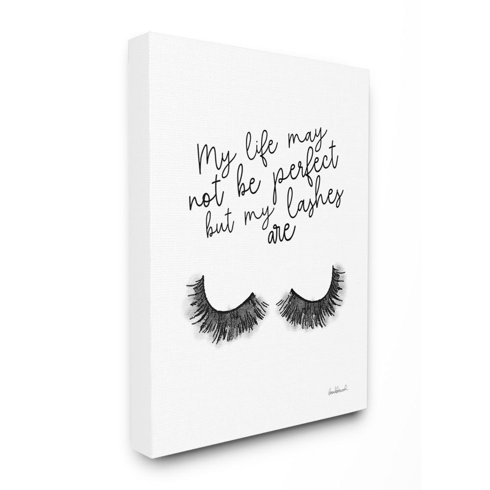 Stupell Industries 16 In X 20 In Black And White Typography Perfect Lashes In Life By Artist Amanda Greenwood Canvas Wall Art Agp 148 Cn 16x20 The Home Depot