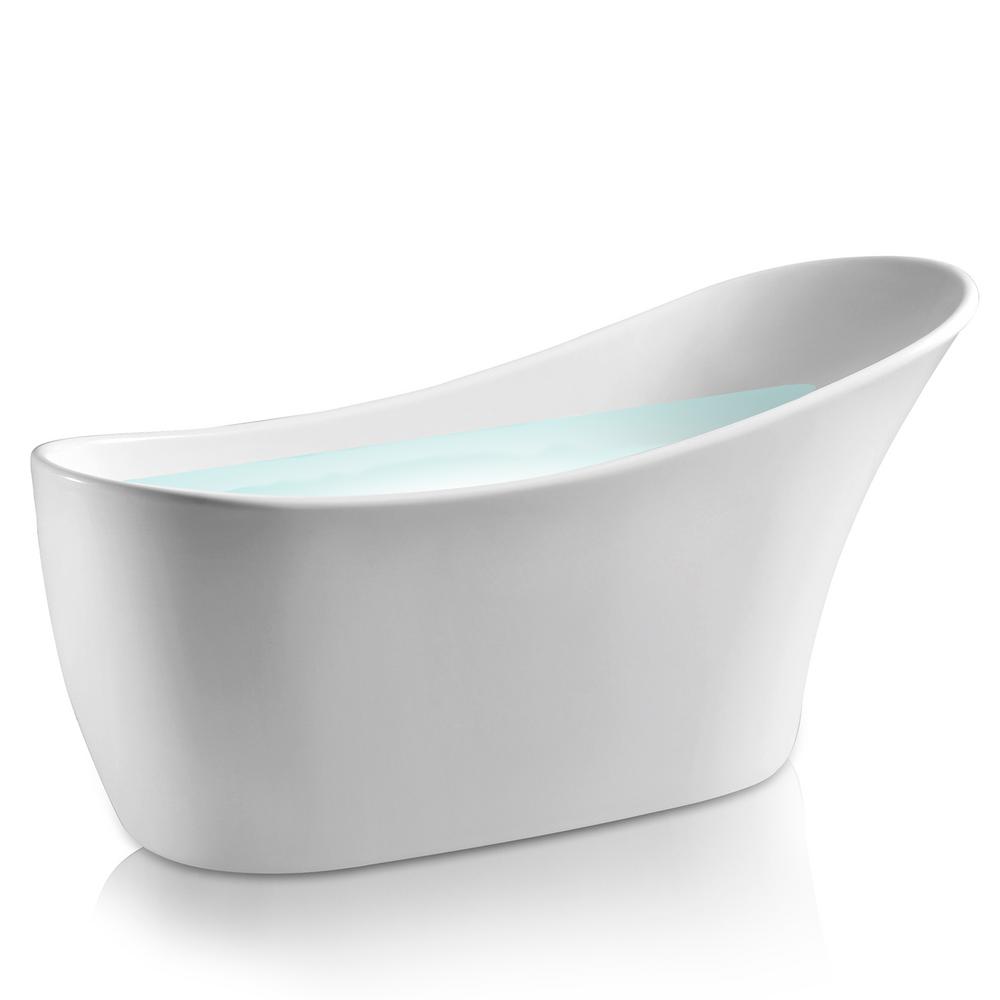 AKDY 63 in. Fiberglass Single Slipper Flatbottom NonWhirlpool Bathtub