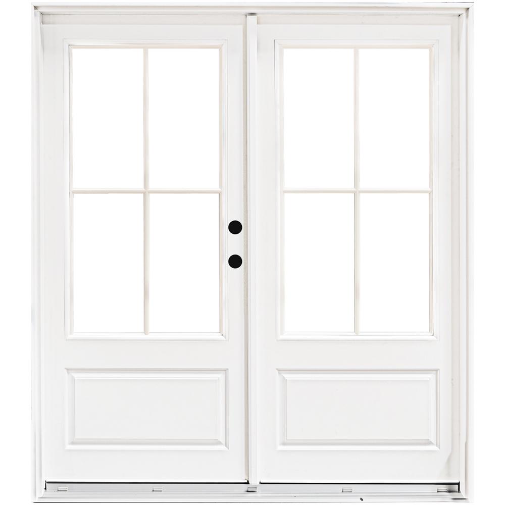 Mp Doors 60 In X 80 In Fiberglass Smooth White Left Hand Inswing
