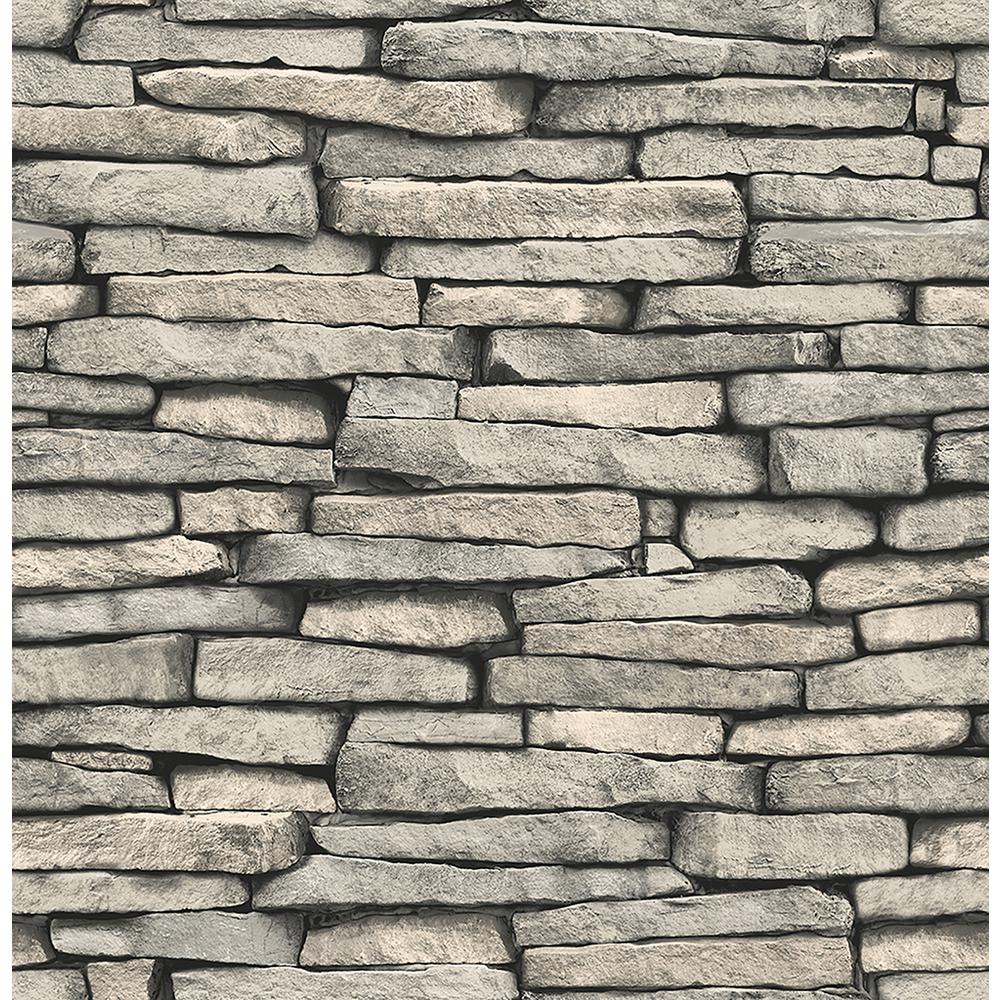 Brewster Ledge Grey Slate Wall Wallpaper Fd23275 The Home Depot Brewster