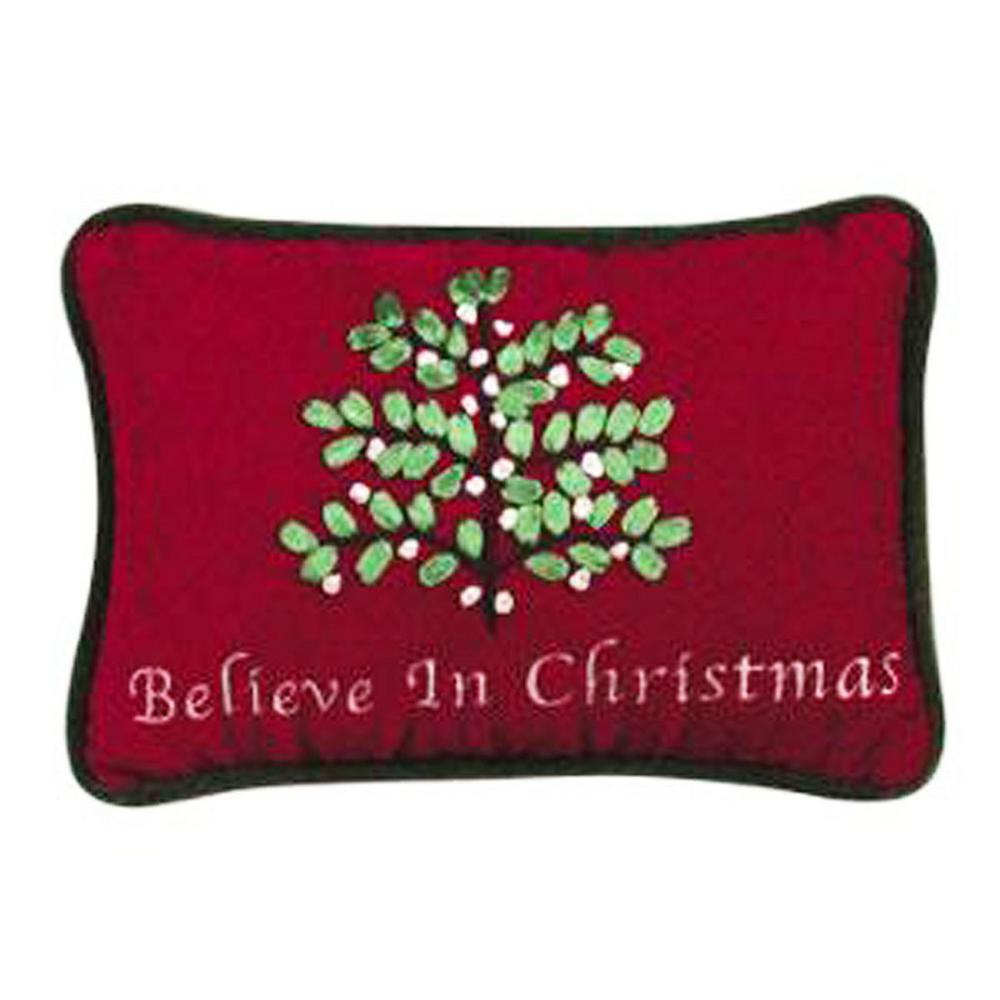 C F Home Red Believe In Christmas Pillow 86021018 The Home Depot