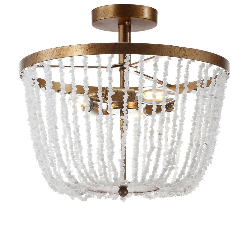 Jonathan Y Georgian 15 In Stone Metal Led Flush Mount Antique Gold White Jonathan Y Georgian 15 In Stone Metal Led Flush Mount Antique Gold White