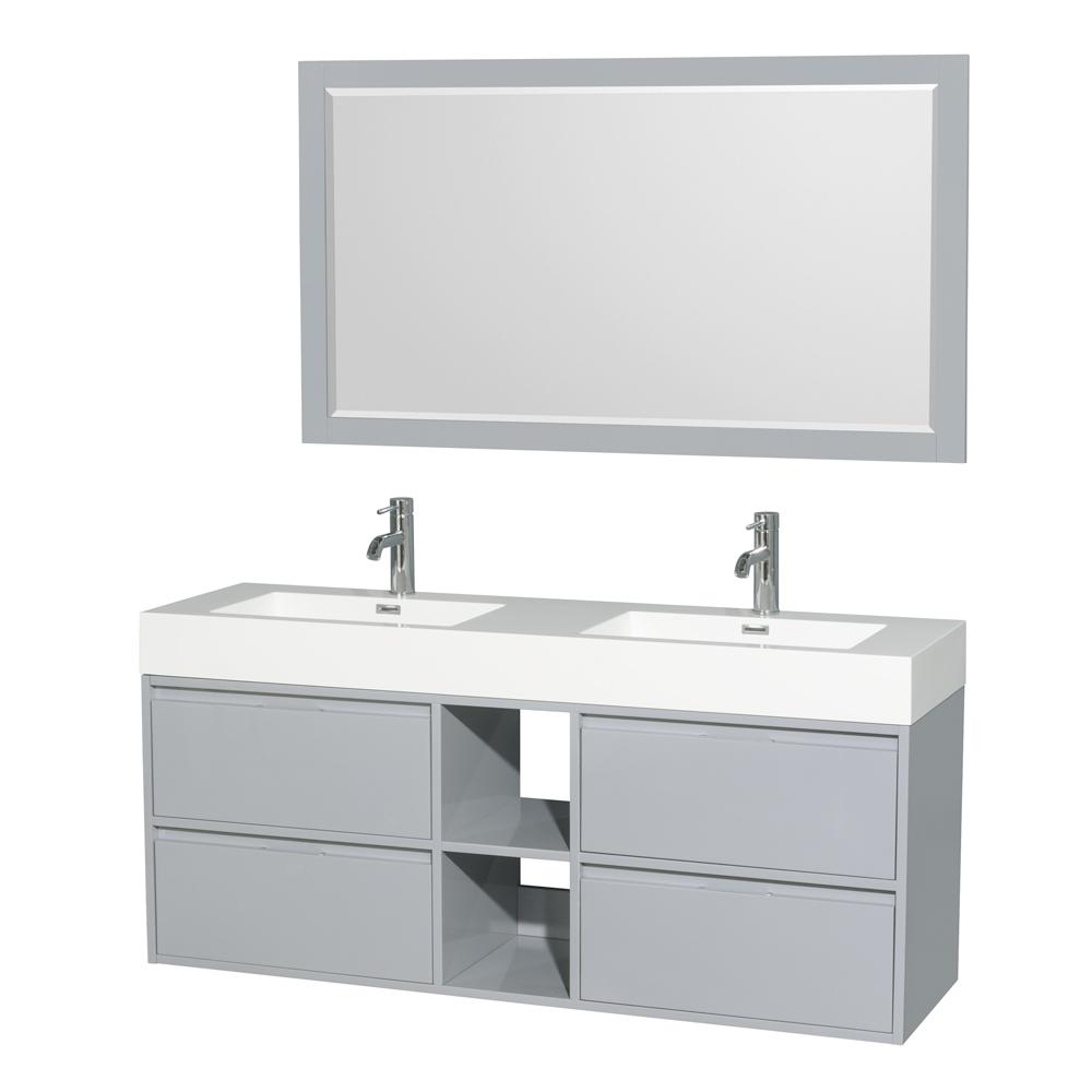 Wyndham Collection Daniella 60 in. W x 18 in. D Vanity in Dove Gray