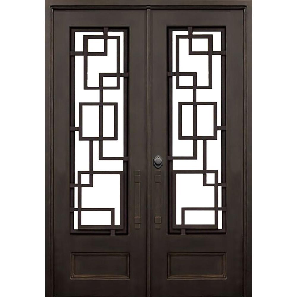 ALLURE IRON DOORS WINDOWS 72 In X 96 In St Andrews Dark Bronze