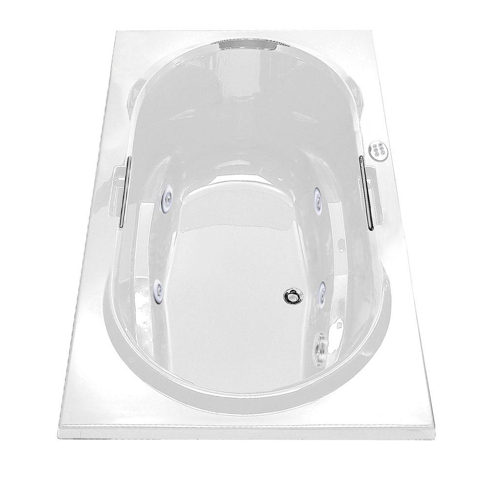 White Center Maax Drop In Bathtubs The Home Depot Acrylic Center Drain Oval Drop In Whirlpool Bathtub White With
