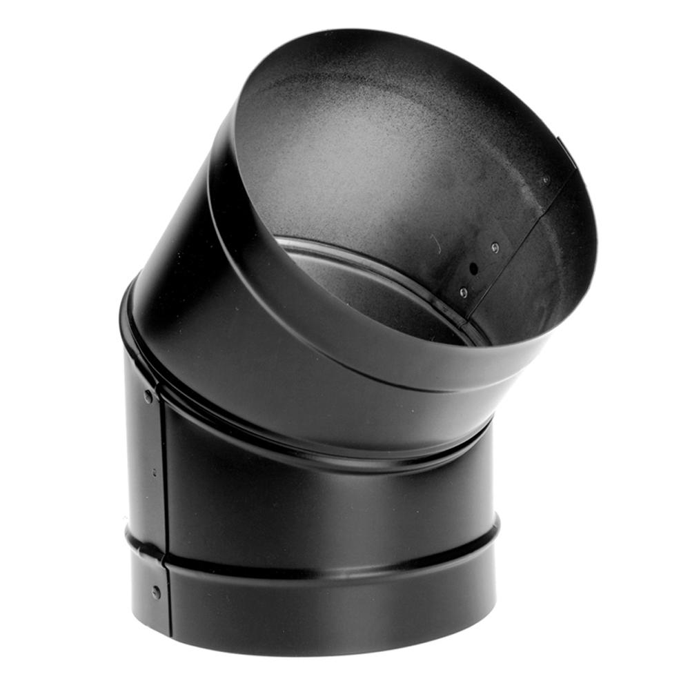 Duravent Durablack 6 In 45 Degree Elbow Single Wall Chimney Stove Pipe 6dbk E45 The Home Depot 4644