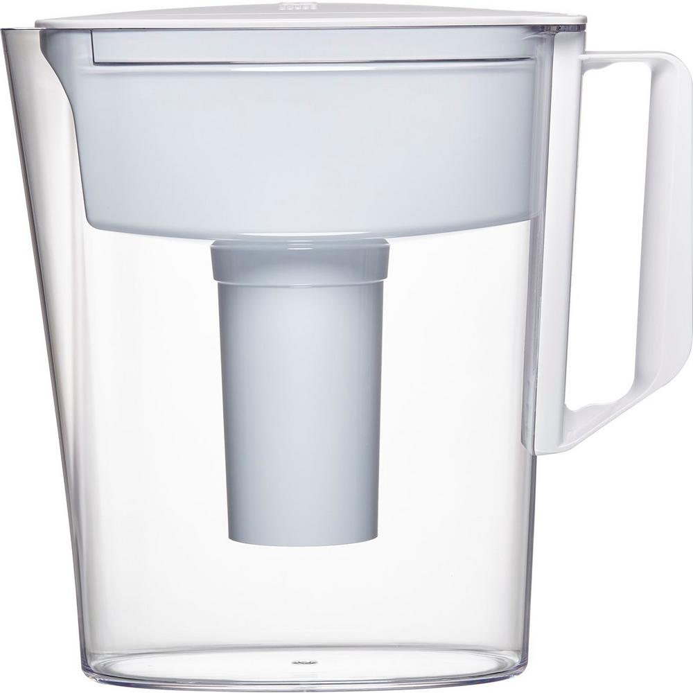 Brita 5-Cup Filtered Water Pitcher in White-6025836089 - The Home Depot
