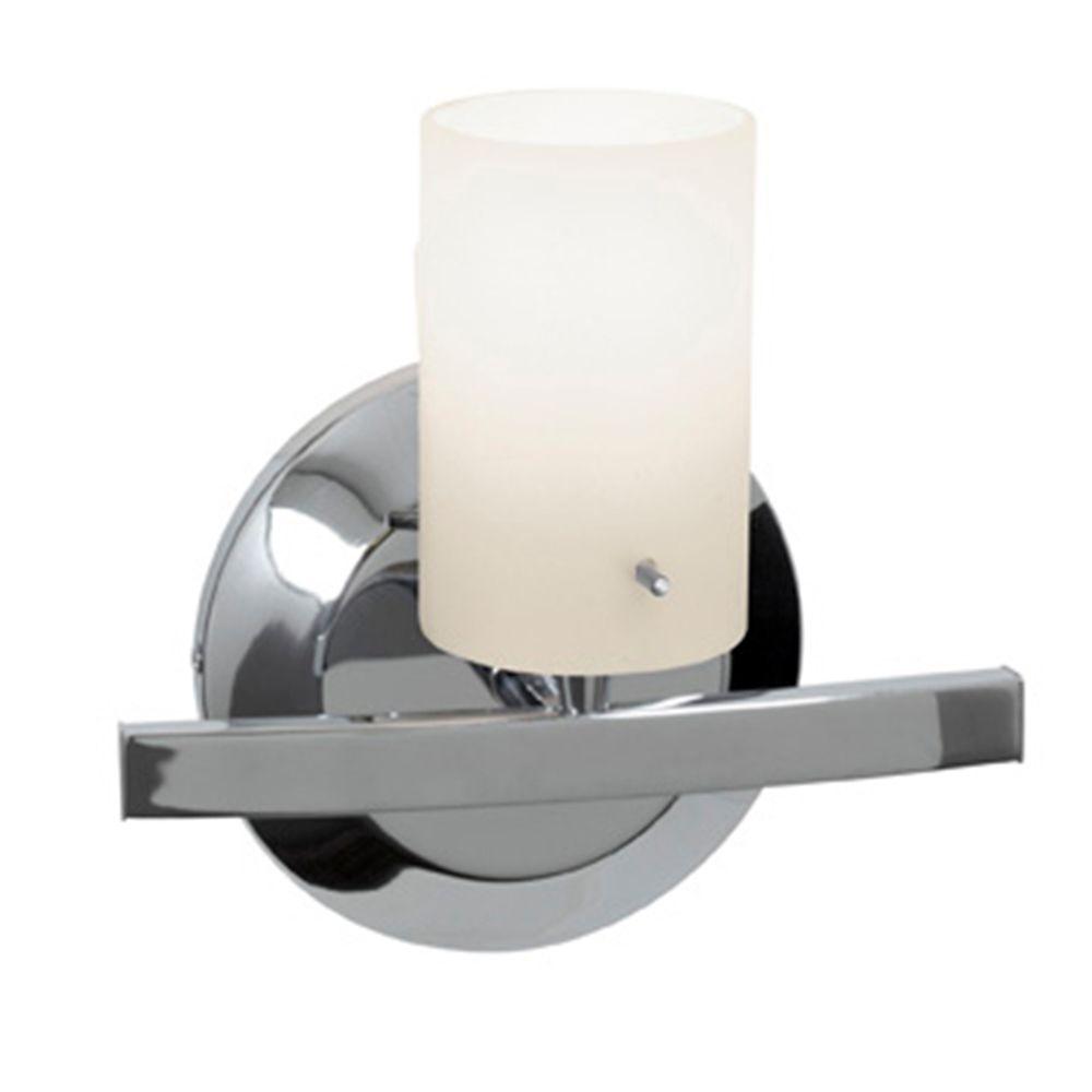 Hamilton Beach Access Lighting The Home Depot Clical 1 Light Chrome Vanity With Opal Gl Shade