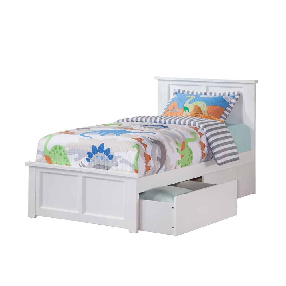 Atlantic Furniture Madison White Twin Platform Bed With Atlantic Furniture Madison White Twin Platform Bed With