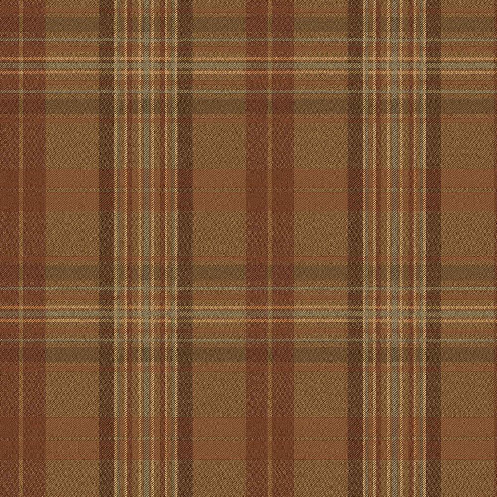 Chesapeake Austin Brown Plaid Brown Wallpaper Sample Man33025sam The Home Depot