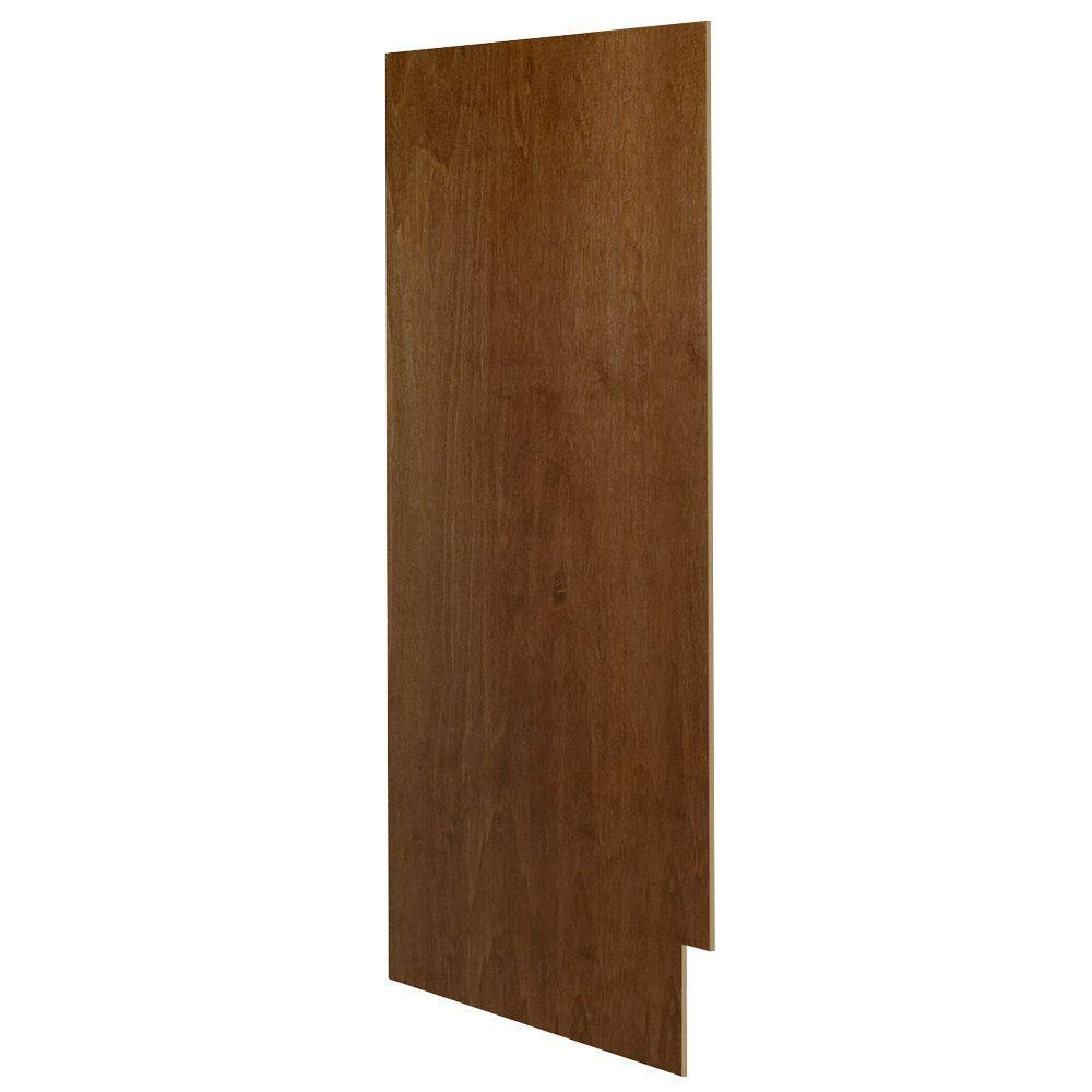 Hampton Bay 0.1875x34.5x23.25 in. Matching Base Cabinet End Panel in Cognac (2-Pack), Red