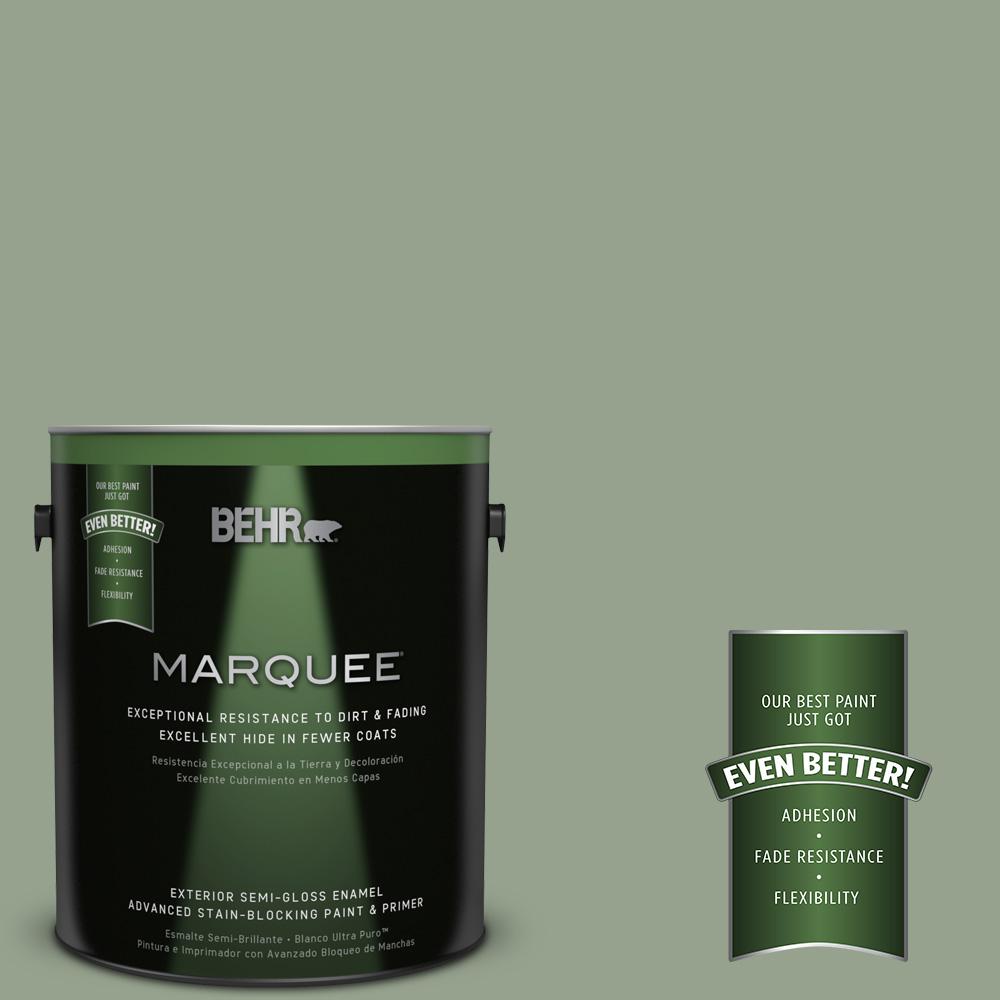 BEHR MARQUEE 1-gal. #N390-4 Bitter Sage Satin Enamel Exterior ...