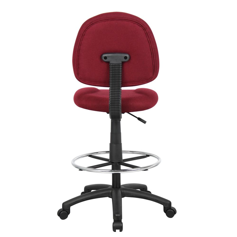 Boss Office Burgundy Armless Drafting Stool B1615 By The Home Depot