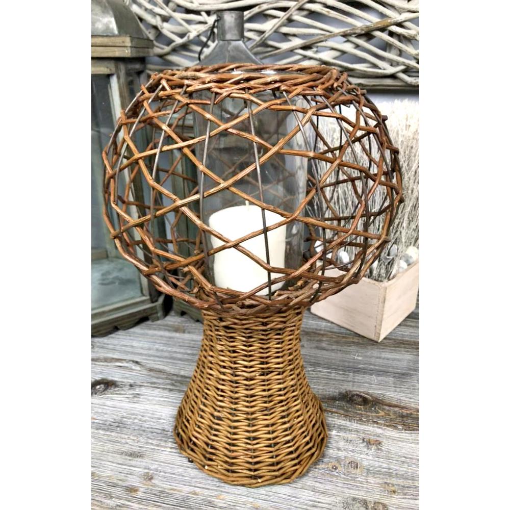 Willow Basket Candle Holder Stand Sd60006 The Home Depot Undefined Willow Basket Candle Holder Stand