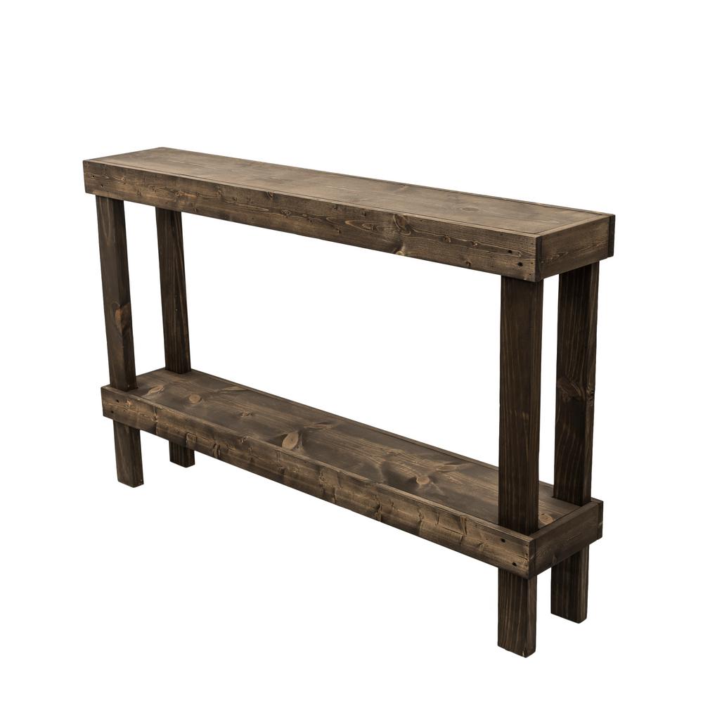 Del Hutson Designs 59 In Dark Walnut, How High Should A Console Table Be Behind Sofa