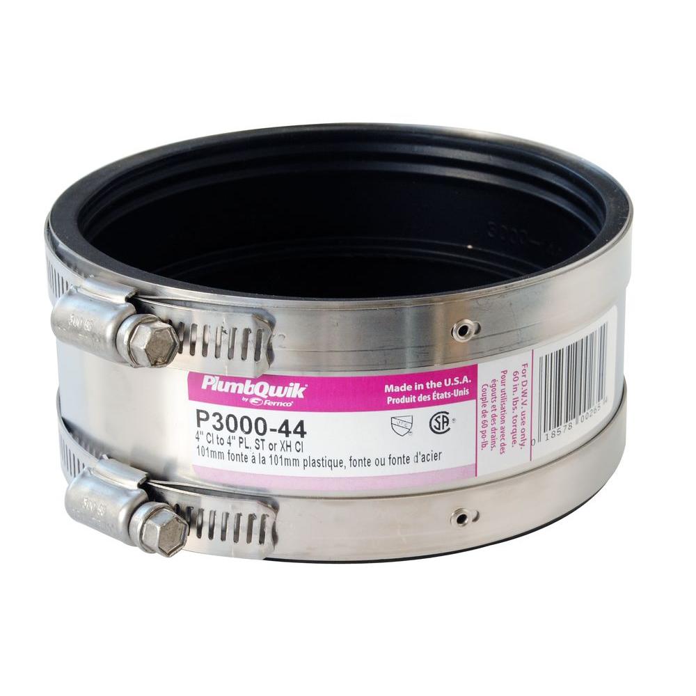 to 4 in 4 in DEKS Heavy Duty Stainless Steel Pipe Coupling - Single Item