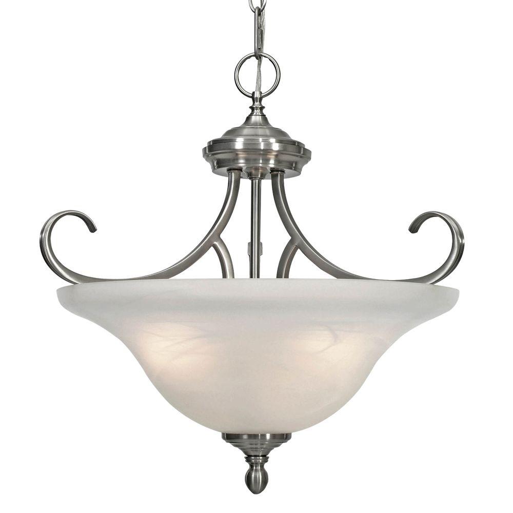 Semi Flush Mount Lighting Lights The Home Lancaster Collection 3 Light Pewter Semi Flush Mount