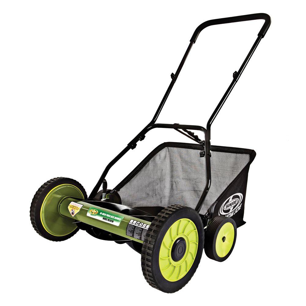 Sun Joe Mow Joe 18 inch Manual Push Walk Behind Reel Mower with Catcher by Sun Joe