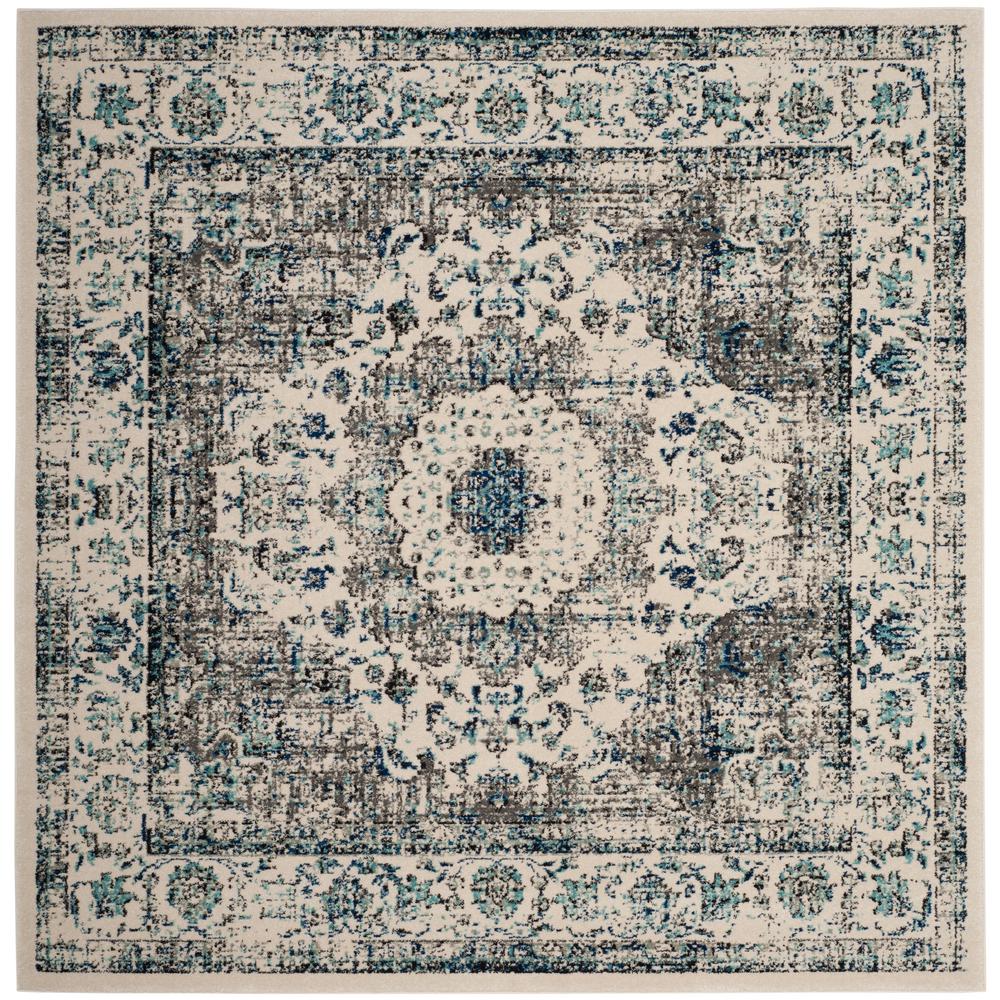 Safavieh Evoke Gray/Ivory 9 ft. x 9 ft. Square Area Rug EVK220D9SQ