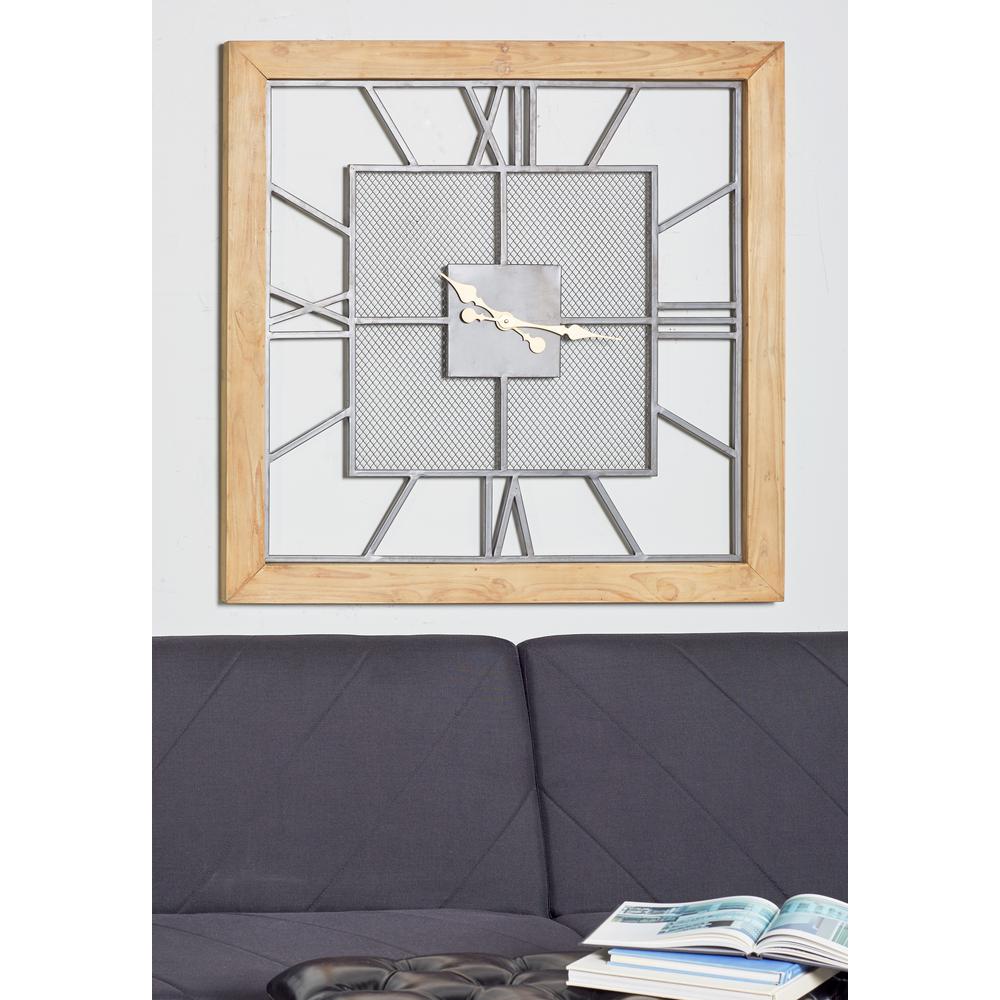 Utopia Alley Oversized Roman 24 in. Beautiful Silver Rustic Square Wall