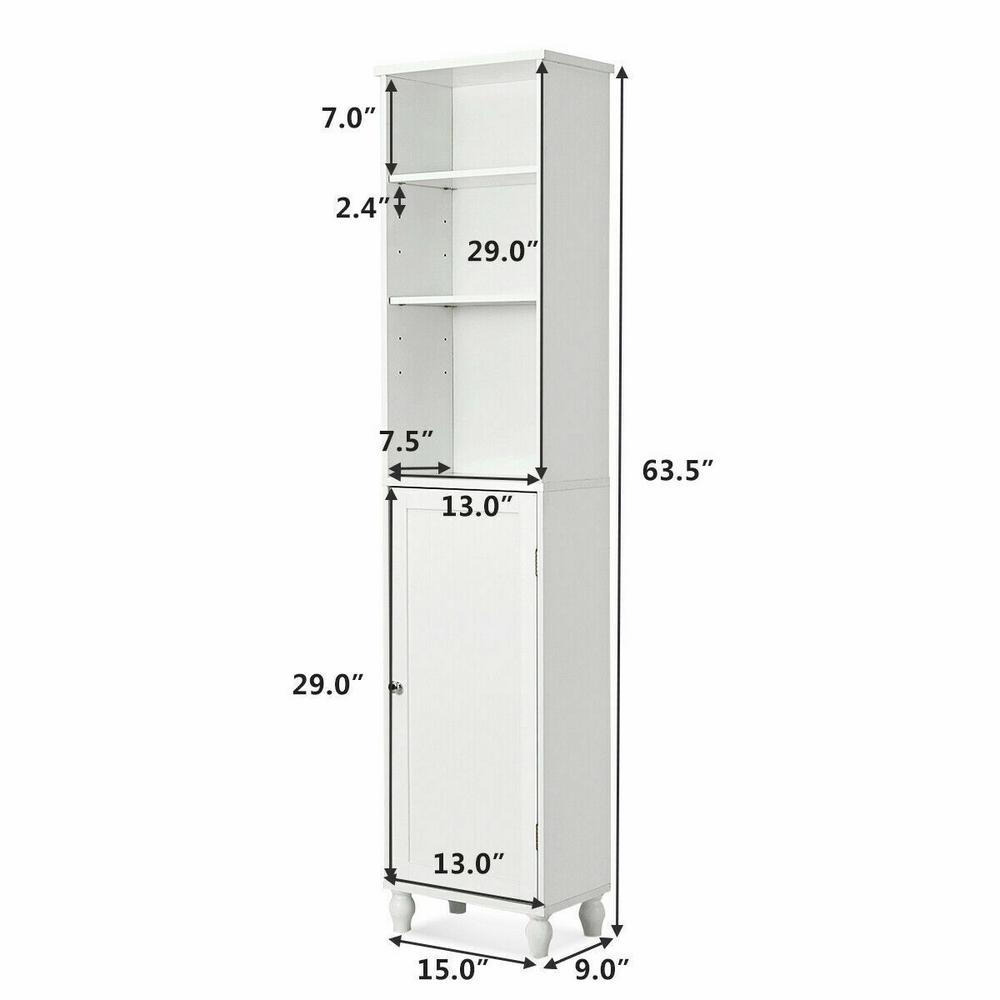 Costway 9 In W Bathroom Storage Cabinet Tower Bath Cabinet Space Saver Shelving Display Cabinet Hw57022 The Home Depot