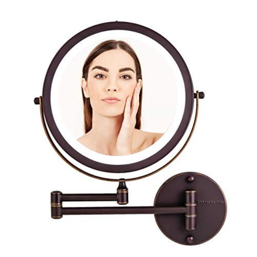 Ovente Wall Mount LED Lighted Makeup Mirror, Battery Operated, LED Ring