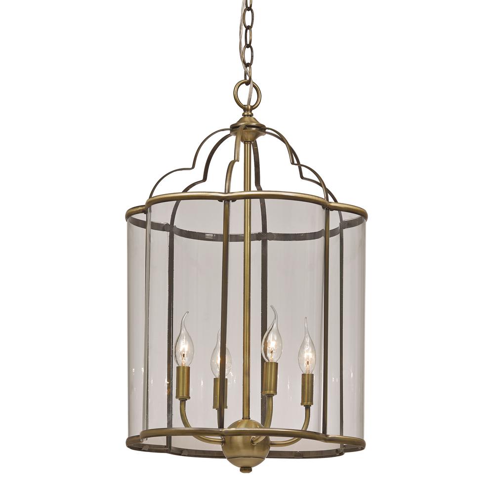 Brass Cage Pendant Light landon 4 light antique brass pendant