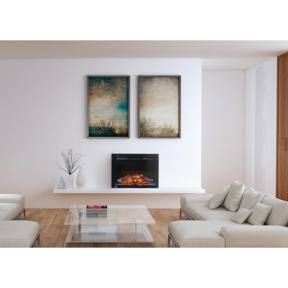 24 In Electric Log Fireplace Insert With Trim Kit Nefp24ht Hd