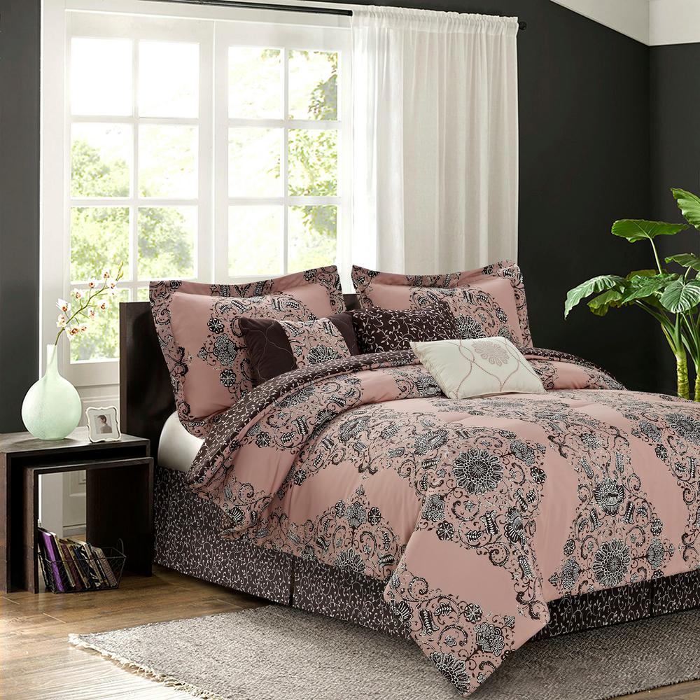 R2zen Bardot Blush 7 Piece Full Comforter Set Rz270040012 The Home Bardot Blush 7 Piece Full Comforter Set