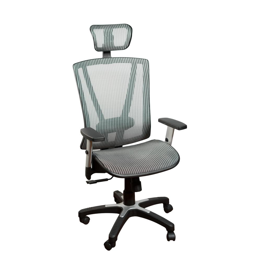 X Brand Fully Meshed Ergo Grey Office Chair With Headrest Msh112gr