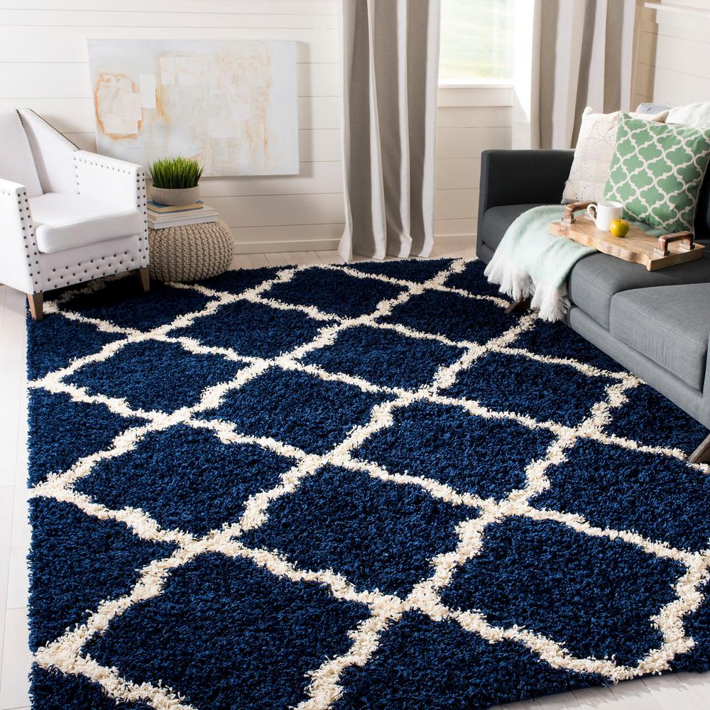 Safavieh Dallas Navy Ivory 8 Ft 6 In X 12 Area Rug