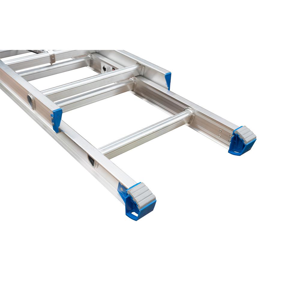 20-Foot Werner D18202EQ Equalizer 250-Pound Duty Rating Aluminum Extension Ladder with Integrated Leveling System