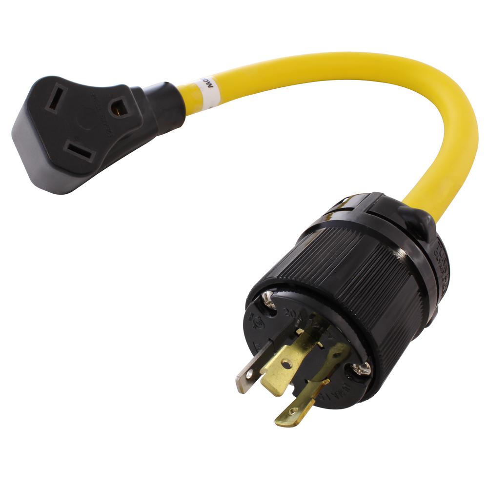 NUSET RV dogbone Adapter 30 amp Male to 50 amp Female Locking Connector