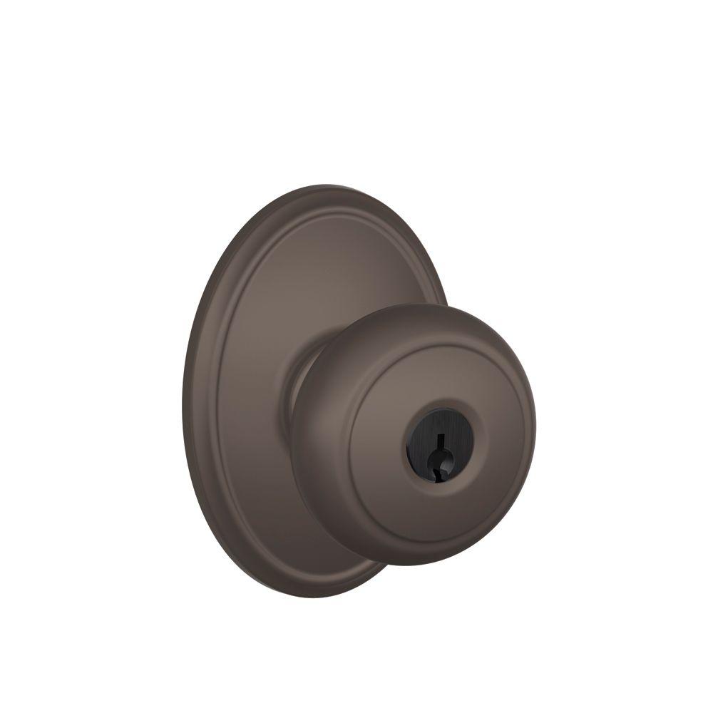 Schlage Andover Oil Rubbed Bronze Keyed Entry Door Knob with Wakefield