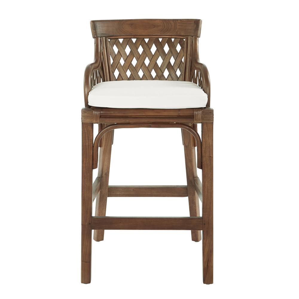 OSP Home Furnishings Plantation Brown Stained Bar Stool with Wood