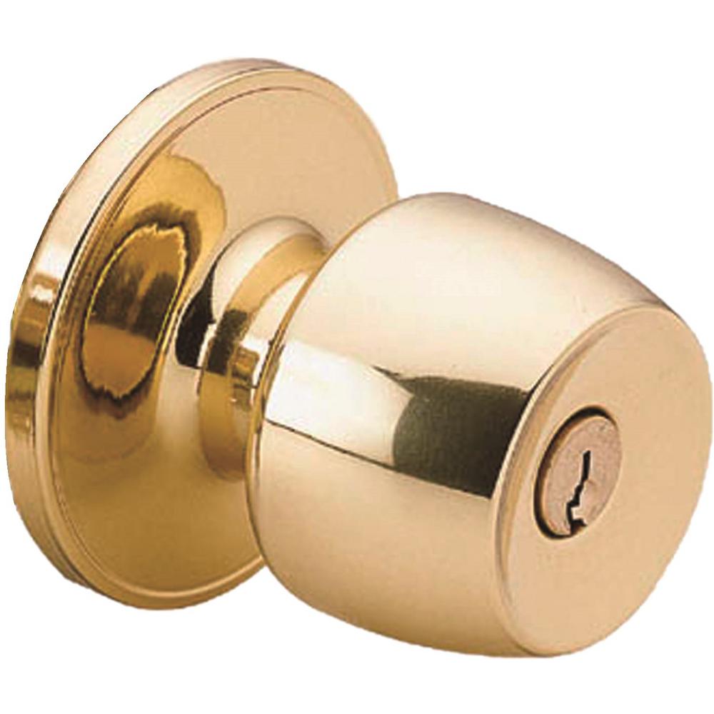 Defiant Brandywine Polished Brass Keyed Entry Door Knob