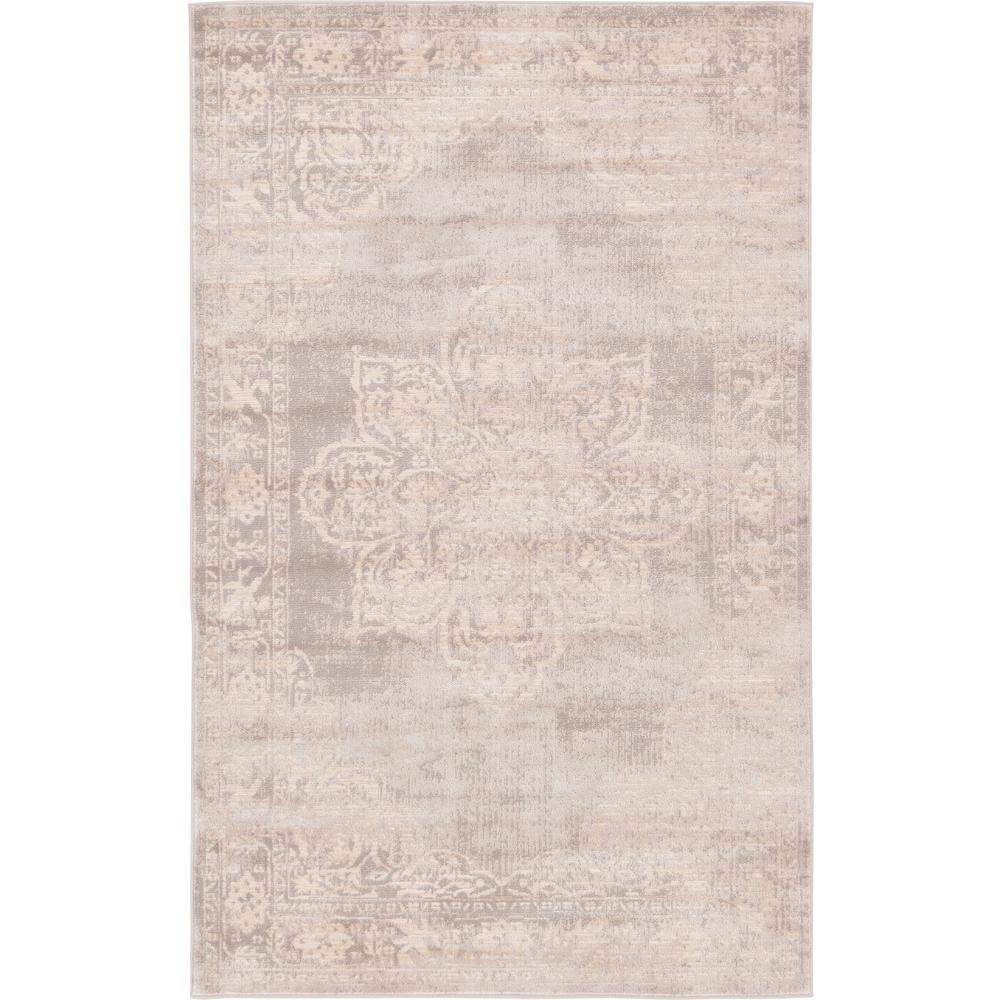 Unique Loom Kensington Gray 3 ft. 3 in. x 5 ft. 3 in. Area Rug3127066 The Home Depot