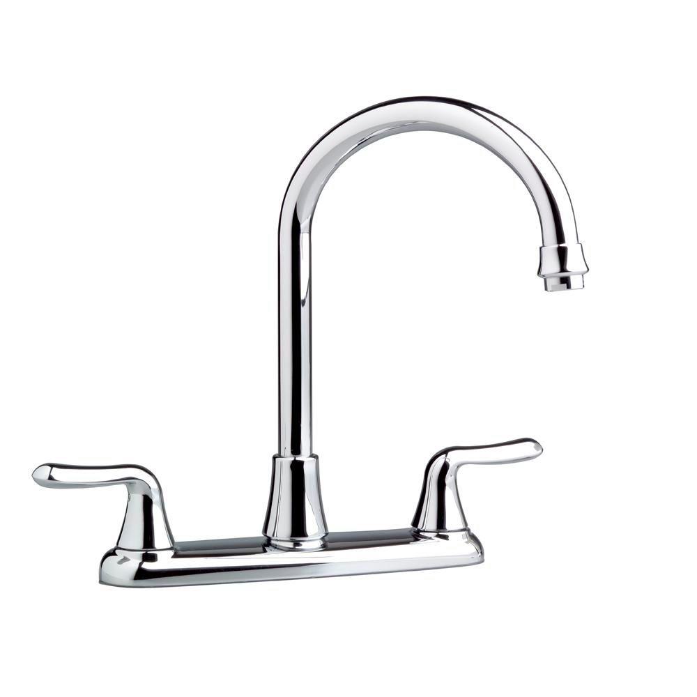 American Standard Colony Soft 2 Handle Standard Kitchen Faucet With Gooseneck Spout With 2 2 Gpm In Polished Chrome