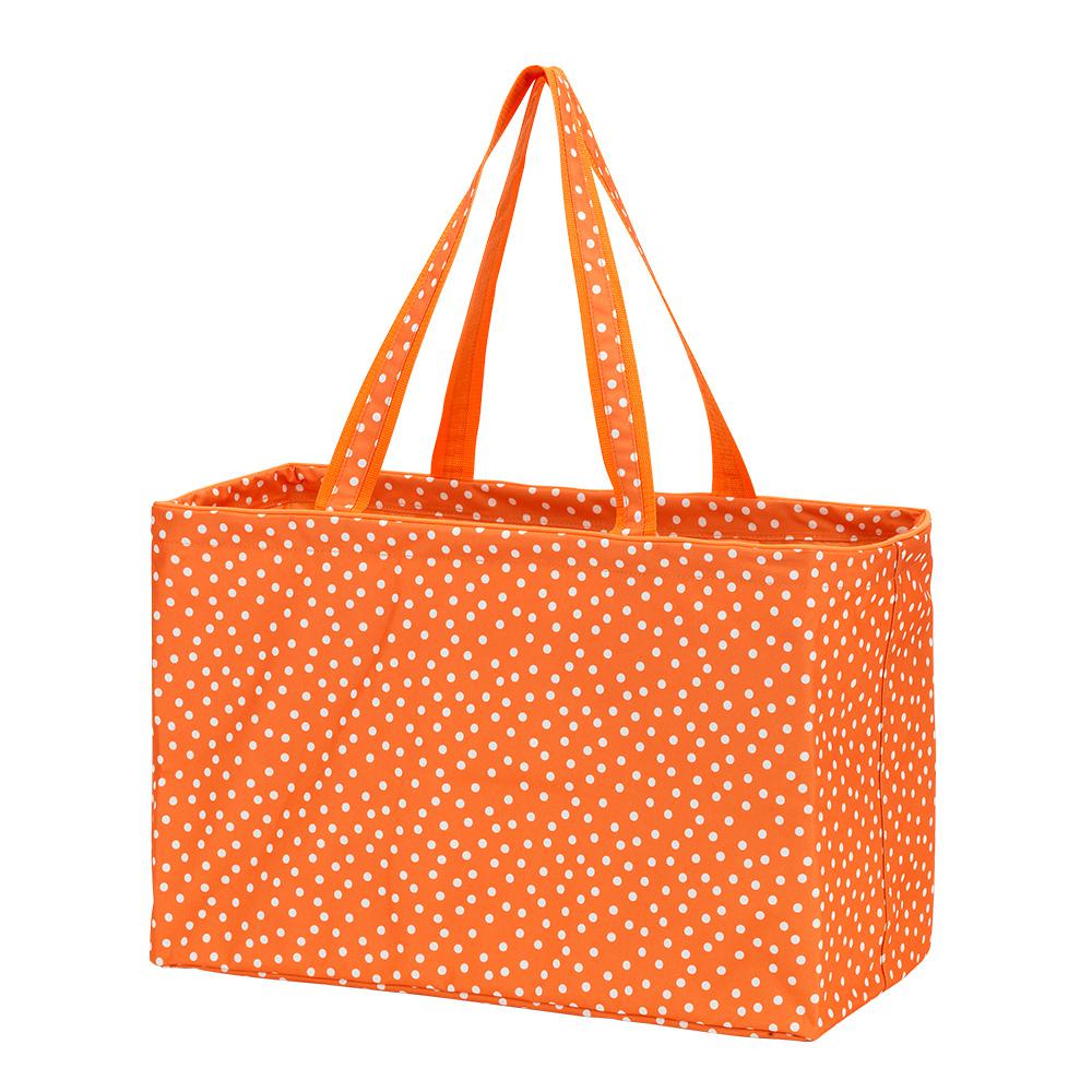 Orange Tote Bags Luggage The Home Depot Orange Tered Dot Polyester Ultimate Tote