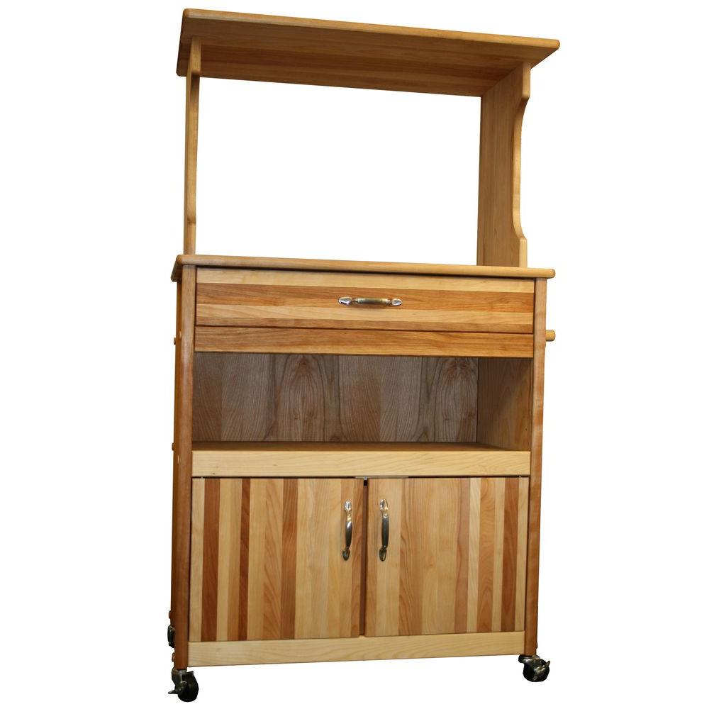 Catskill Craftsmen Natural Kitchen Cart with Hutch Top ...