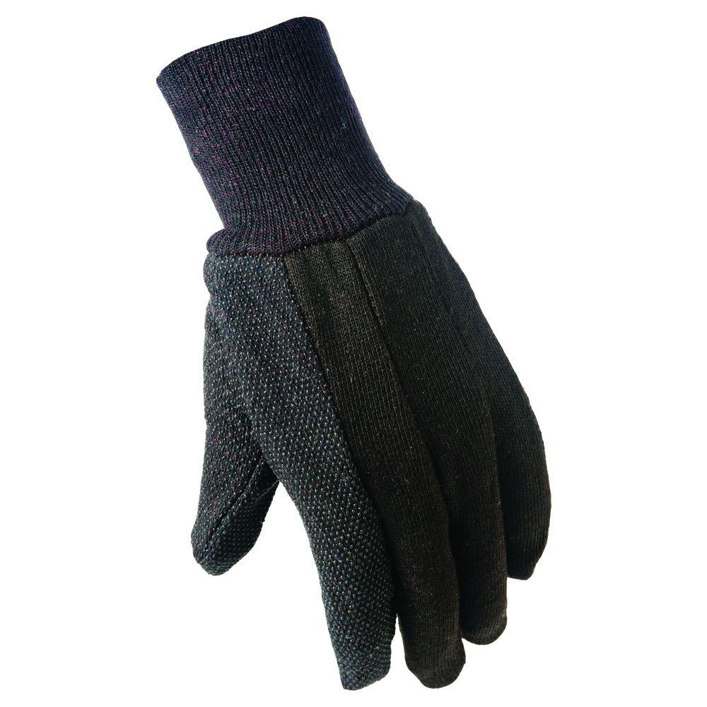 True Grip Large Brown Cotton Jersey with Mini Dots Gloves911726 The