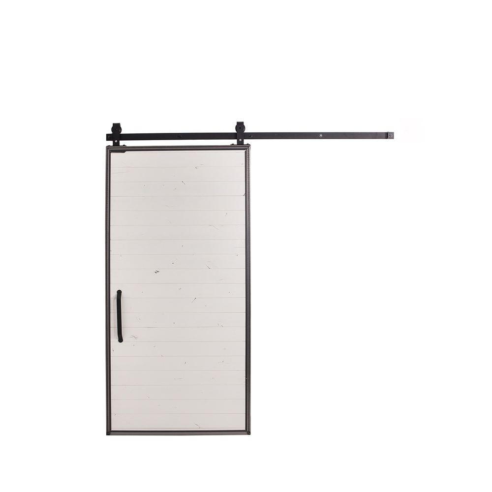Rustica Hardware 36 inch x 84 inch Mountain Modern White Wood Barn Door with... by Rustica Hardware