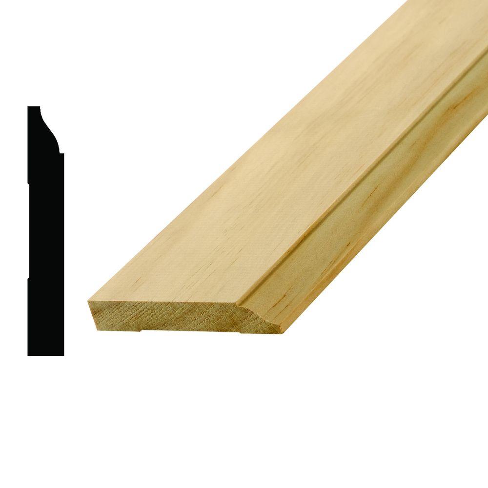 Alexandria Moulding LWM633 7/16 in. x 3-1/4 in. Pine Base Moulding ...