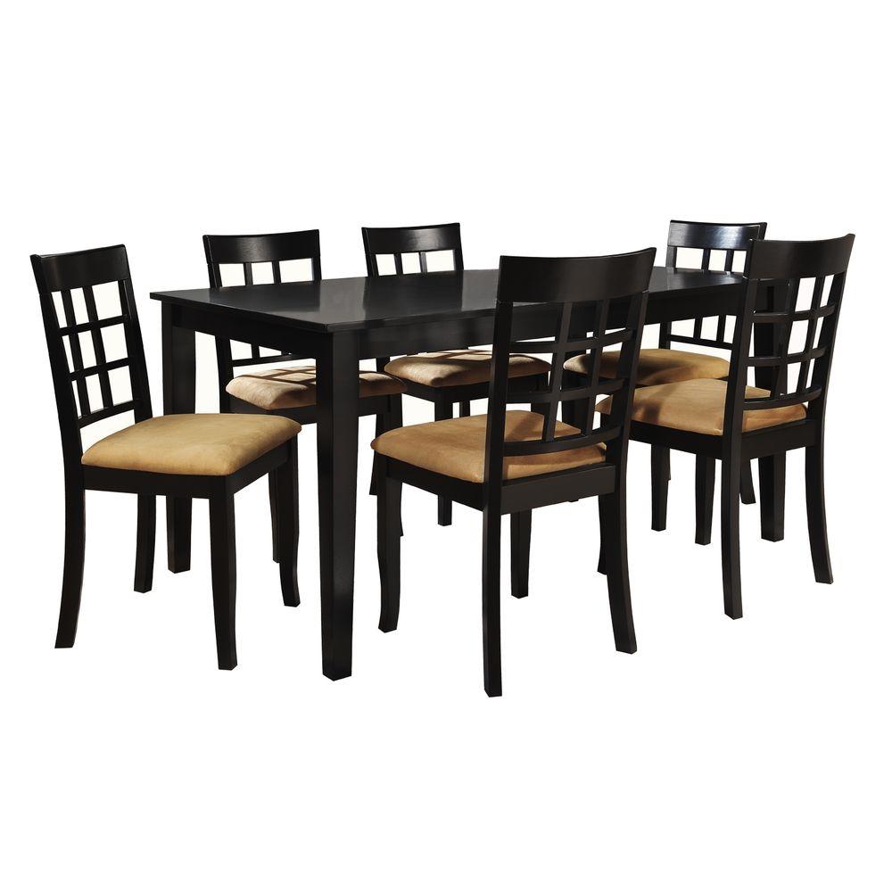 Dining Room Sets Kitchen Furniture The Home Depot 7 Piece Black Dining Set