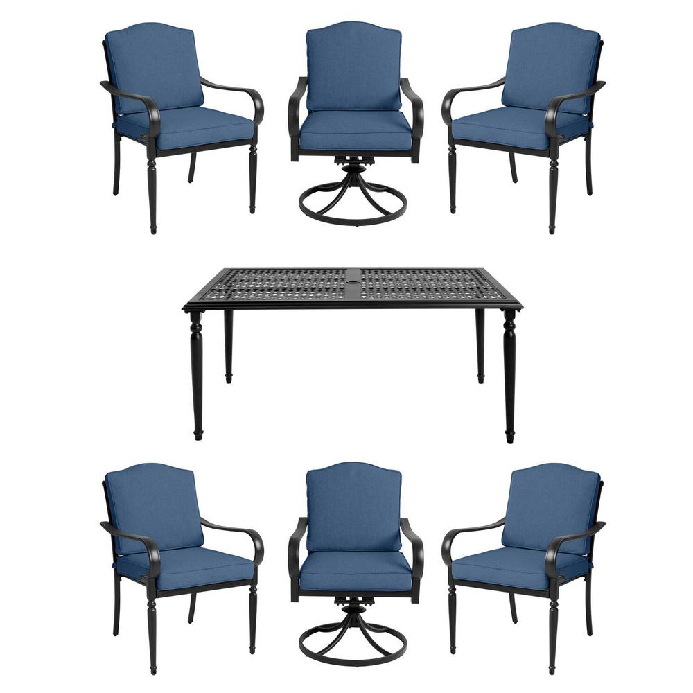 Hampton Bay Laurel Oaks 7-piece Brown Steel Outdoor Patio Dining Set 359