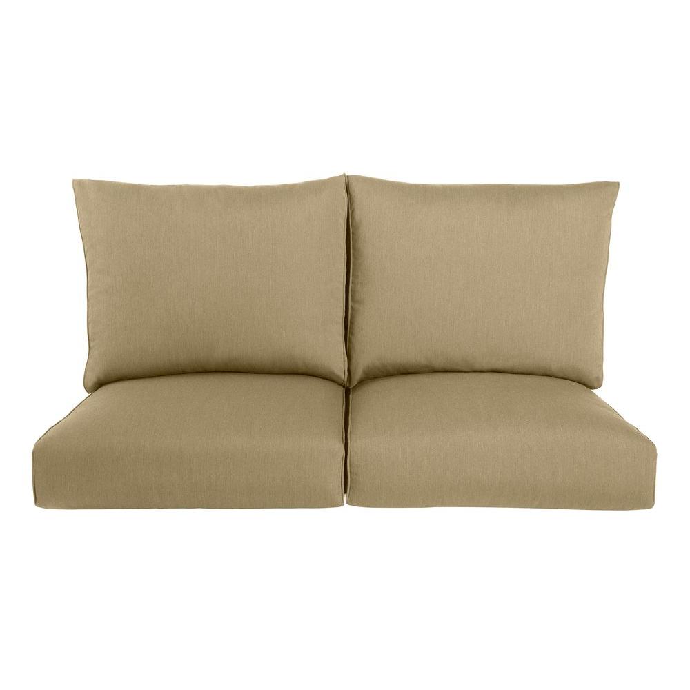 Martha Stewart Living Patio Furniture Outdoors The Home Depot Highland Replacement Outdoor Loveseat Cushion In Meadow